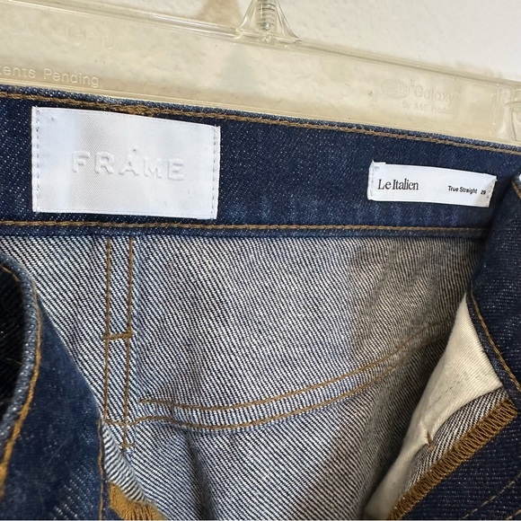 FRAME Denim Le Italien True Straight Jeans Size 29 | Cuffed Cropped | Blue Denim - Picture 11 of 11